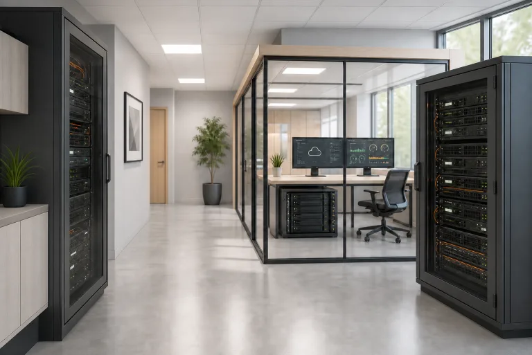De Veenstra IT Werkplek op een monitor en laptop