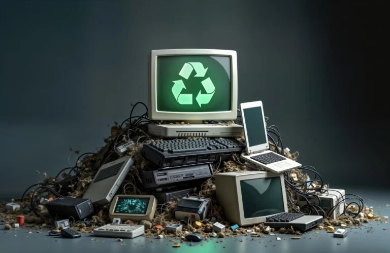 Oude computerapparatuur klaar voor hergebruik of recycling