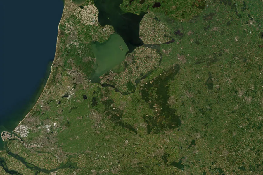 Satellietkaart van Nederland met locaties van de VIT-infrastructuur