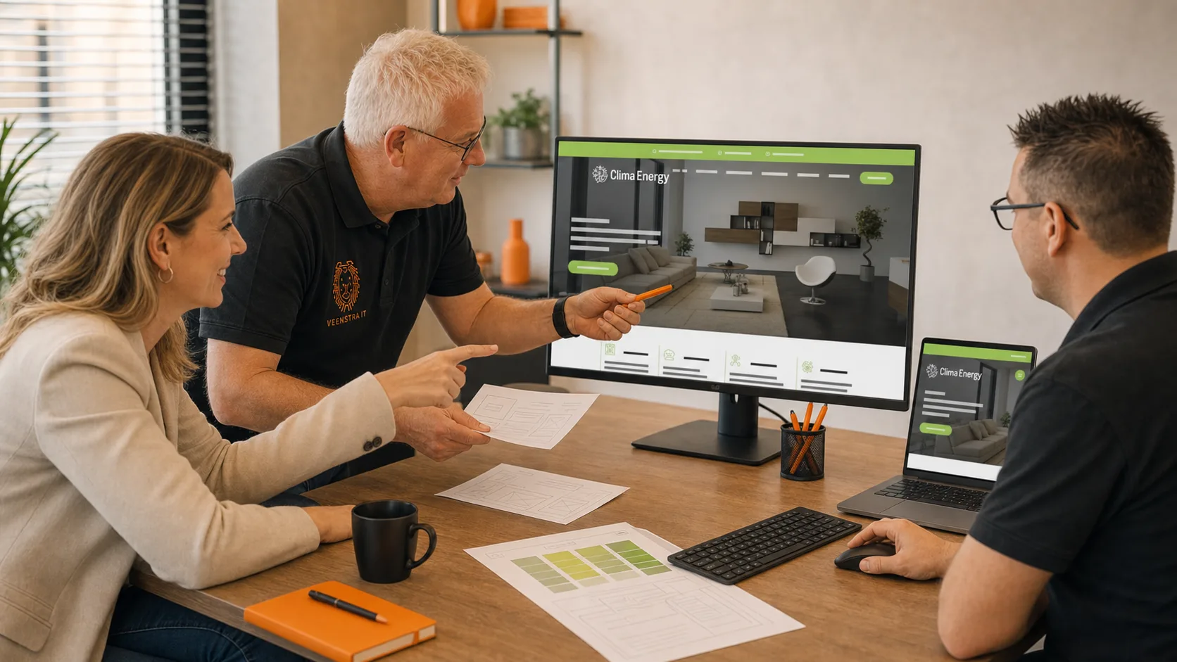 Zakelijke website van Veenstra IT op laptop en smartphone