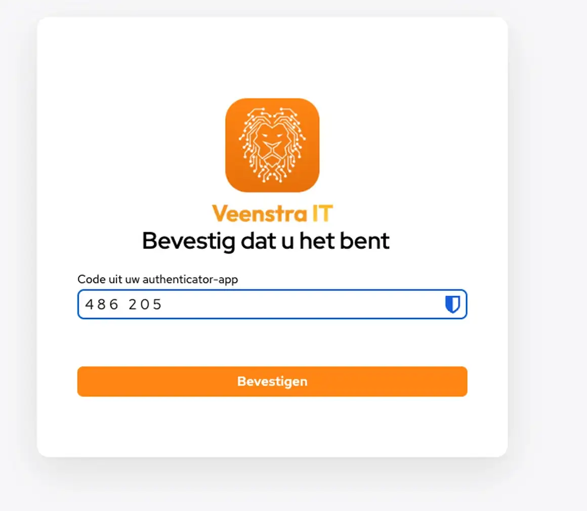 MFA-authenticatie bij Veenstra IT Werkplek